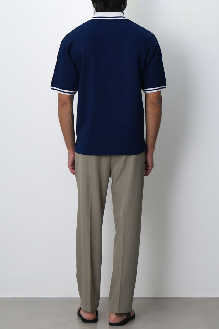 NAVY CONTRAST TRIM POLO