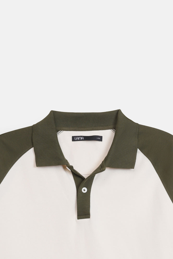 CONTRAST RAGLAN POLO