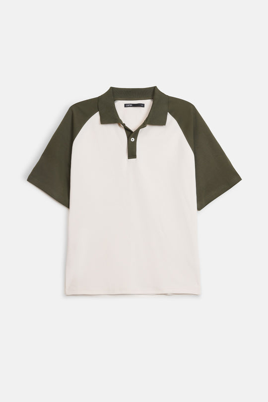 CONTRAST RAGLAN POLO