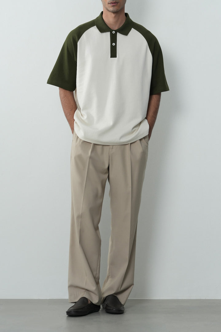 CONTRAST RAGLAN POLO