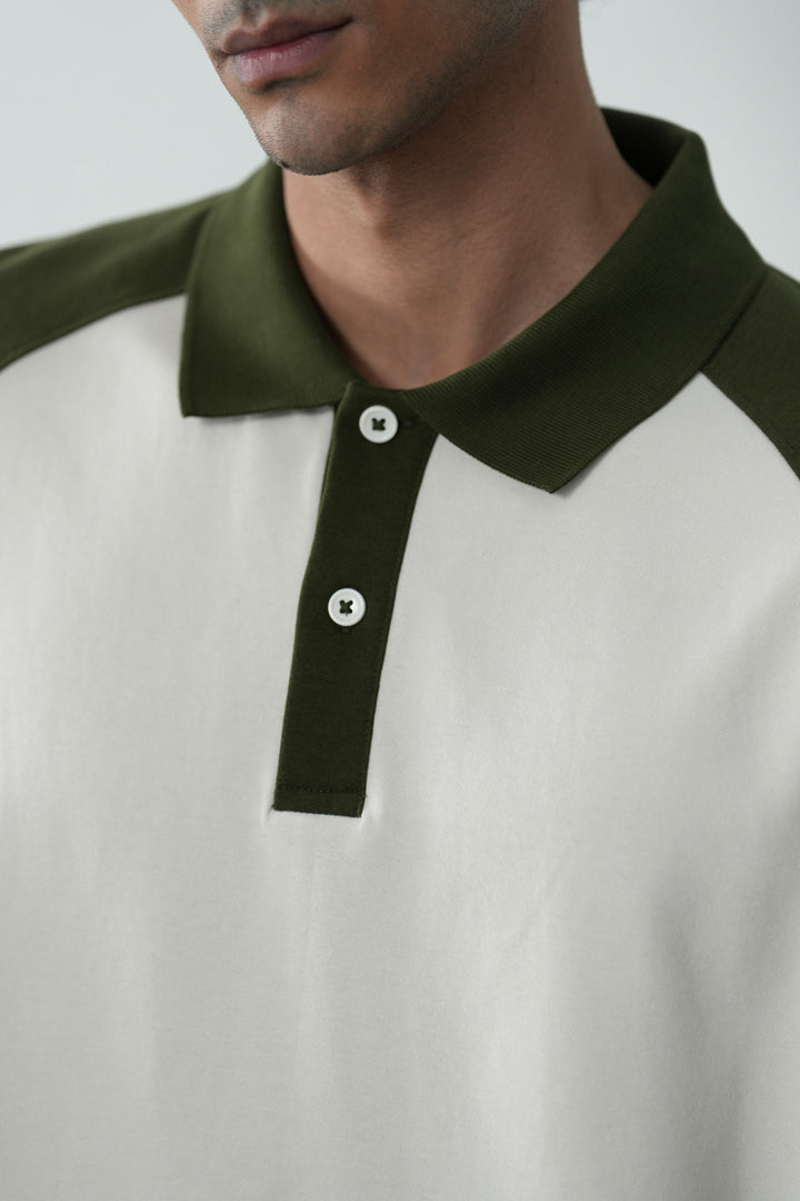 CONTRAST RAGLAN POLO
