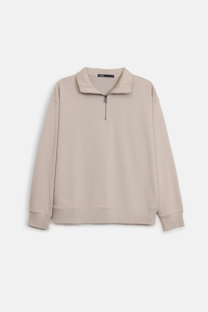 EVERYDAY MOCK NECK ZIP SWEAT