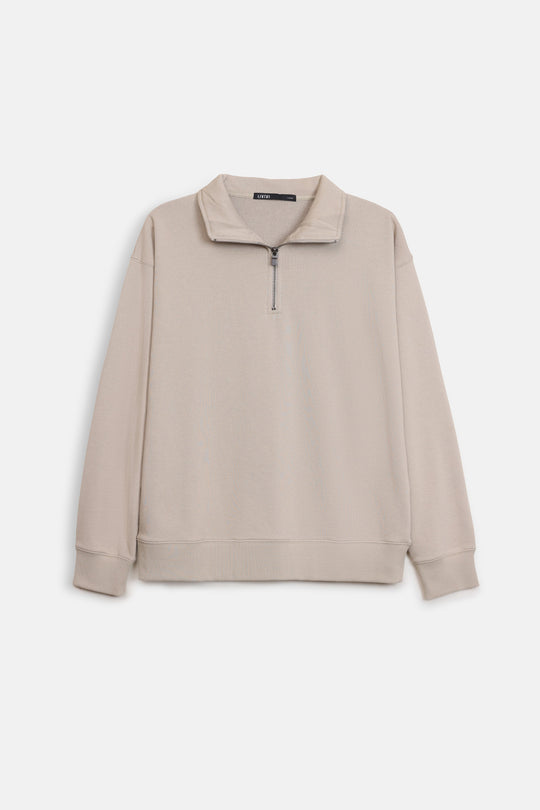 EVERYDAY MOCK NECK ZIP SWEAT