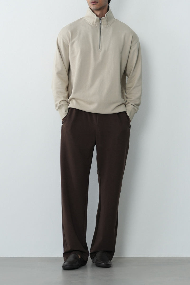 EVERYDAY MOCK NECK ZIP SWEAT