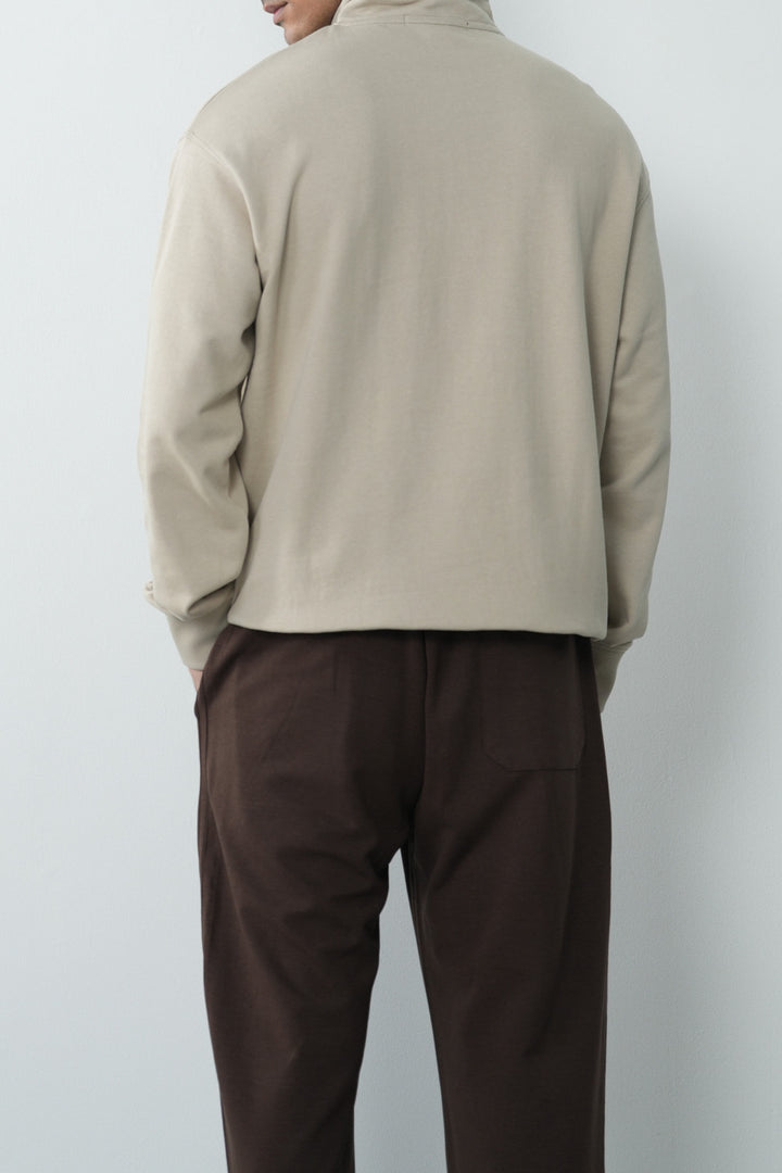 EVERYDAY MOCK NECK ZIP SWEAT