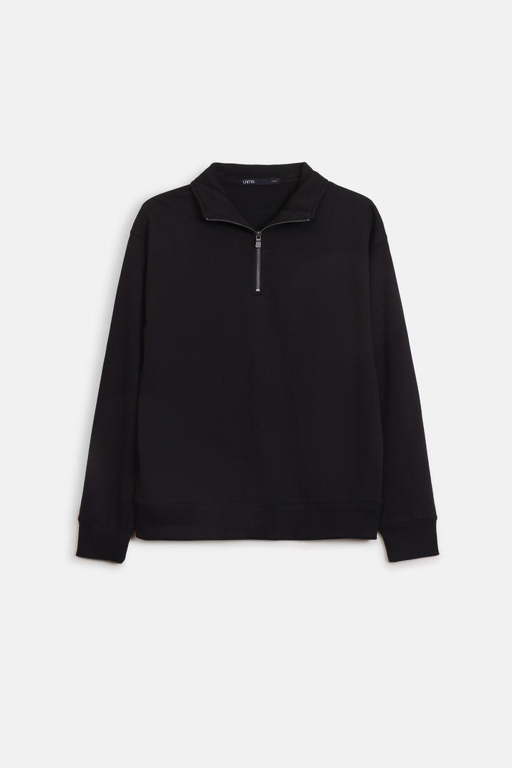 EVERYDAY MOCK NECK ZIP SWEAT