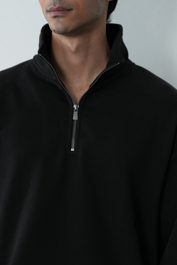 EVERYDAY MOCK NECK ZIP SWEAT