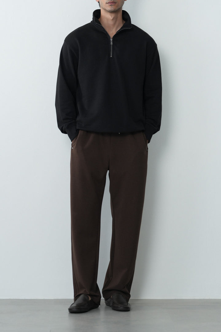 EVERYDAY MOCK NECK ZIP SWEAT