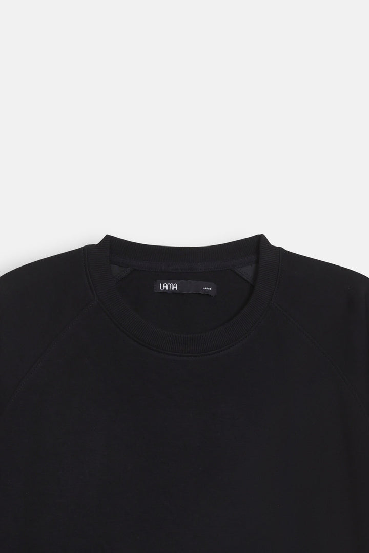 BLACK BASIC BAGGY RAGLAN SWEAT