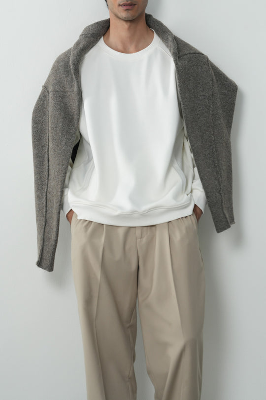 IVORY BASIC BAGGY RAGLAN SWEAT