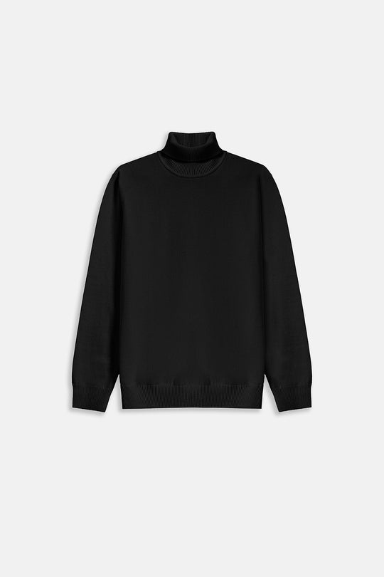 BLACK ESSENTIAL TURTLENECK