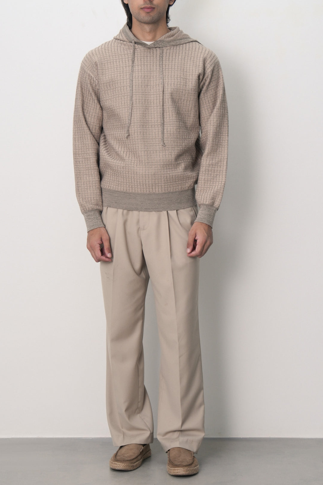 WAFFLE KNIT HOODIE