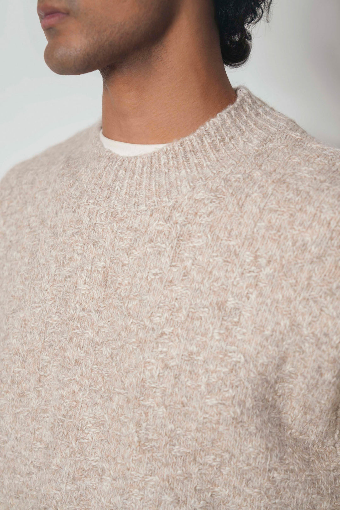 FLECKED CREW NECK SWEATER