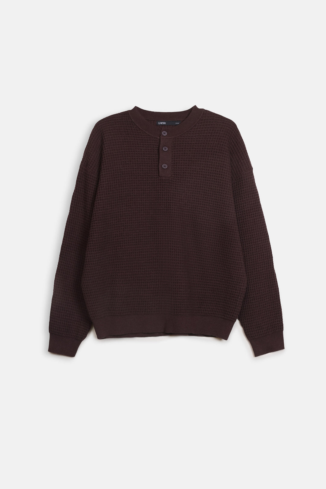WAFFLE KNIT HENLEY