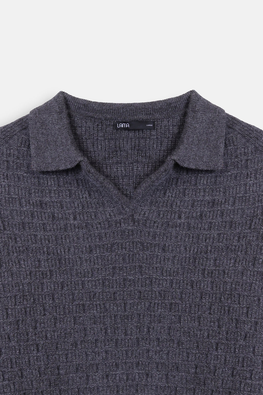 OPEN COLLAR TEXTURED POLO
