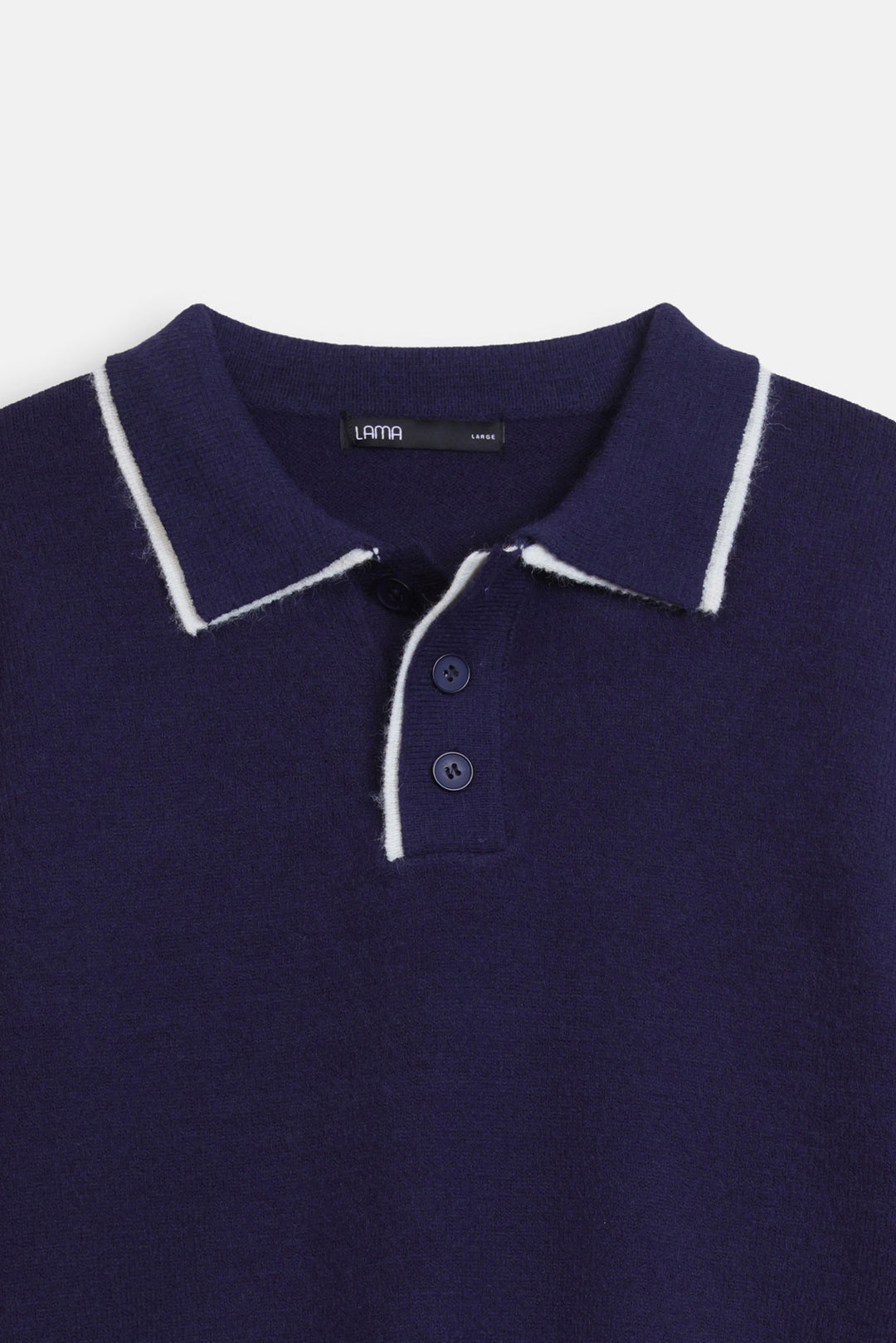 CONTRAST TRIM POLO SWEATER