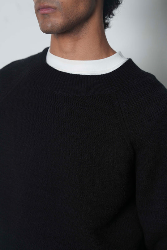 TEXTURED RAGLAN SWEATER