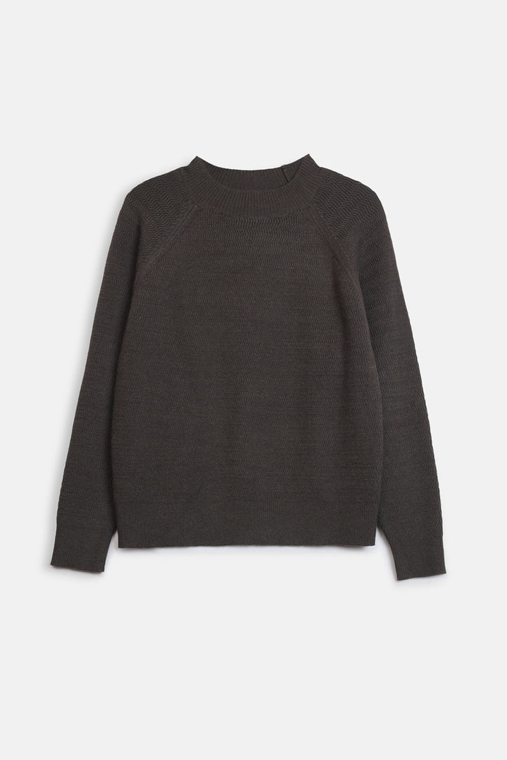 TEXTURED RAGLAN SWEATER
