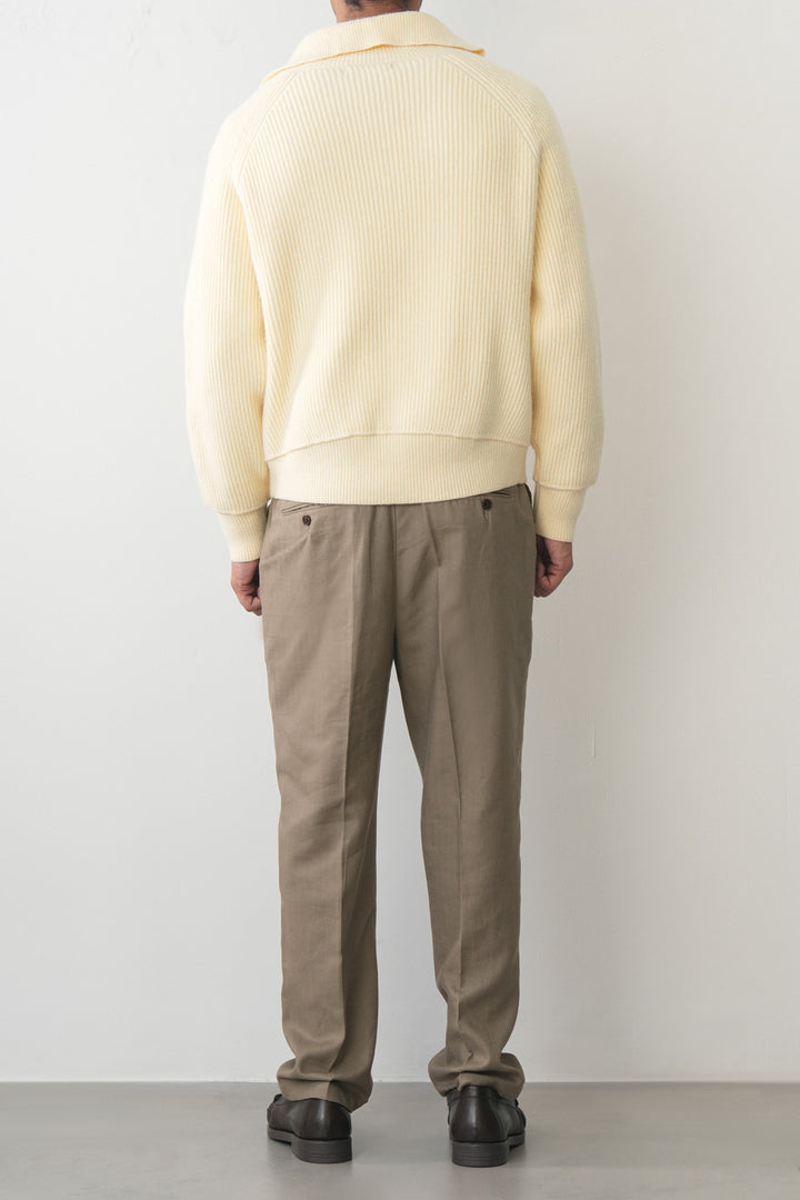 RIBBED ZIPPER CARDIGAN
