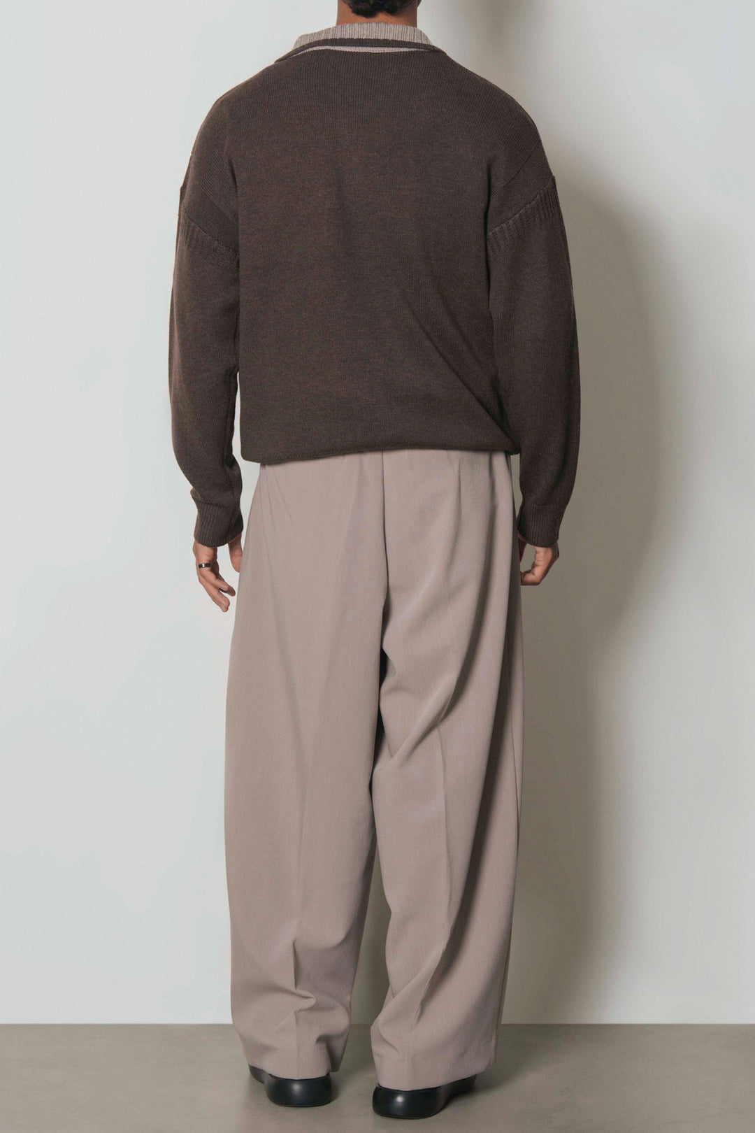 RELAXED KNIT POLO SWEATER