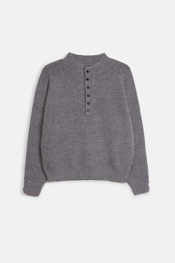 MELANGE HENLEY SWEATER