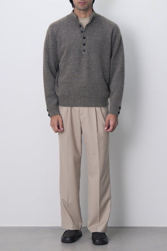 MELANGE HENLEY SWEATER