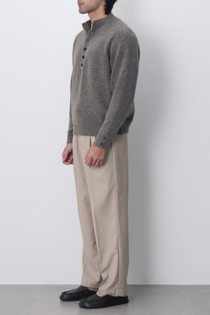 MELANGE HENLEY SWEATER