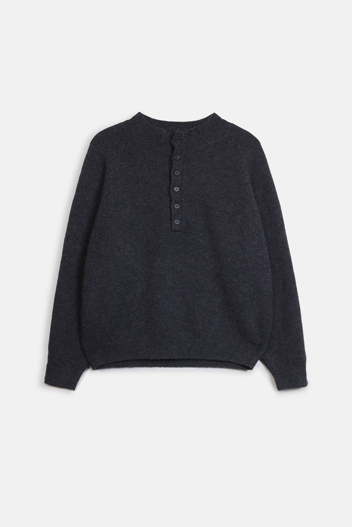 MELANGE HENLEY SWEATER