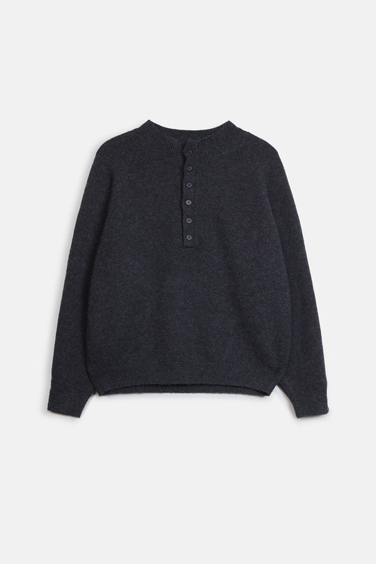 MELANGE HENLEY SWEATER