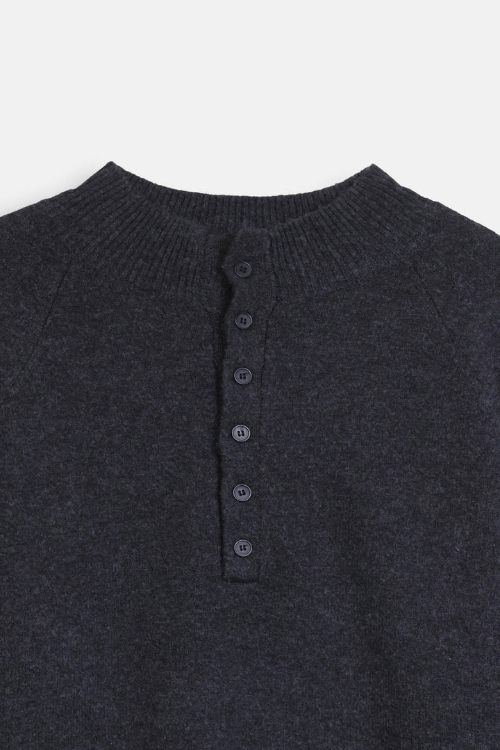 MELANGE HENLEY SWEATER