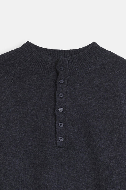 MELANGE HENLEY SWEATER