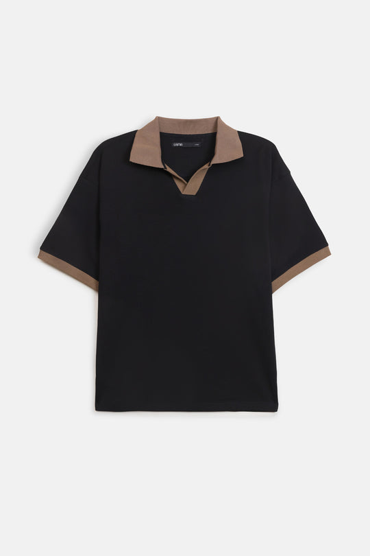 CONTRASTING EASY COLLAR POLO