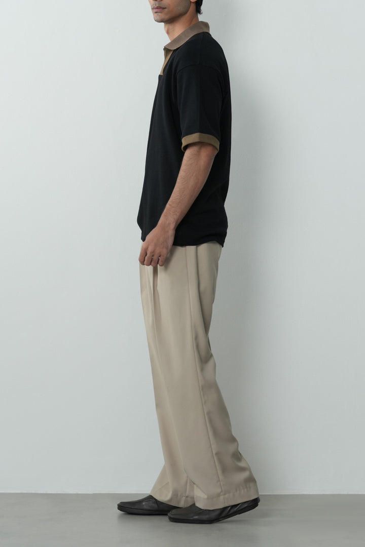 CONTRASTING EASY COLLAR POLO