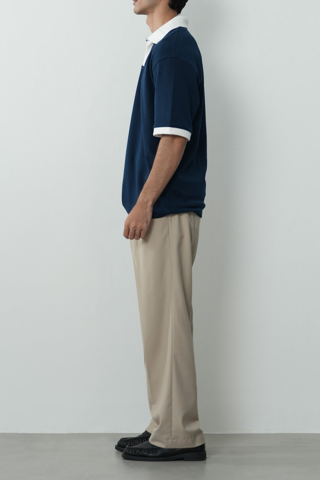 CONTRASTING EASY COLLAR POLO