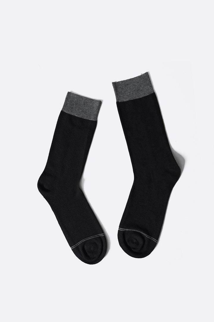 GREY CREW LENGTH SOCKS WITH STRIPE