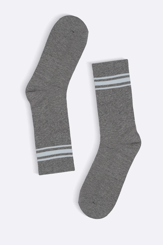 BLACK COTTON BLEND SOCKS