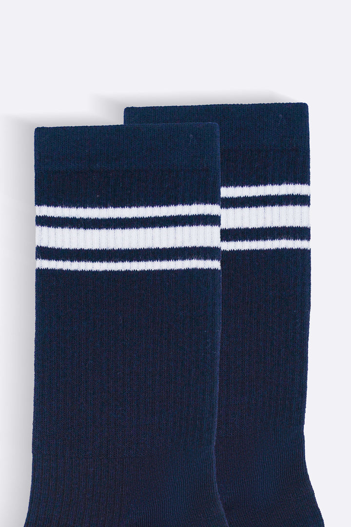 NAVY COTTON BLEND SOCKS