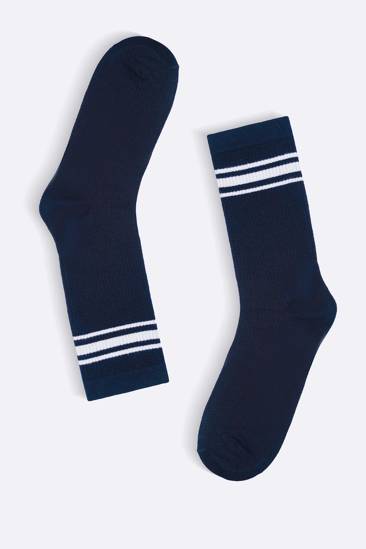 NAVY COTTON BLEND SOCKS