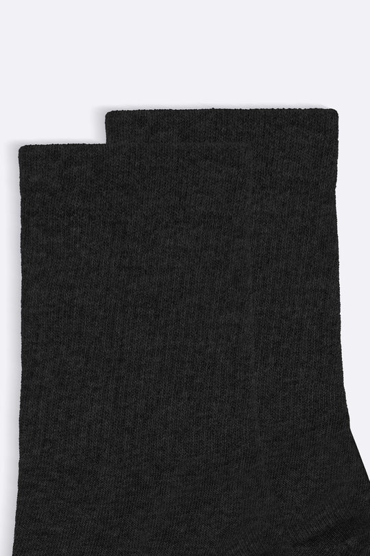 BLACK COTTON ANKLE SOCKS