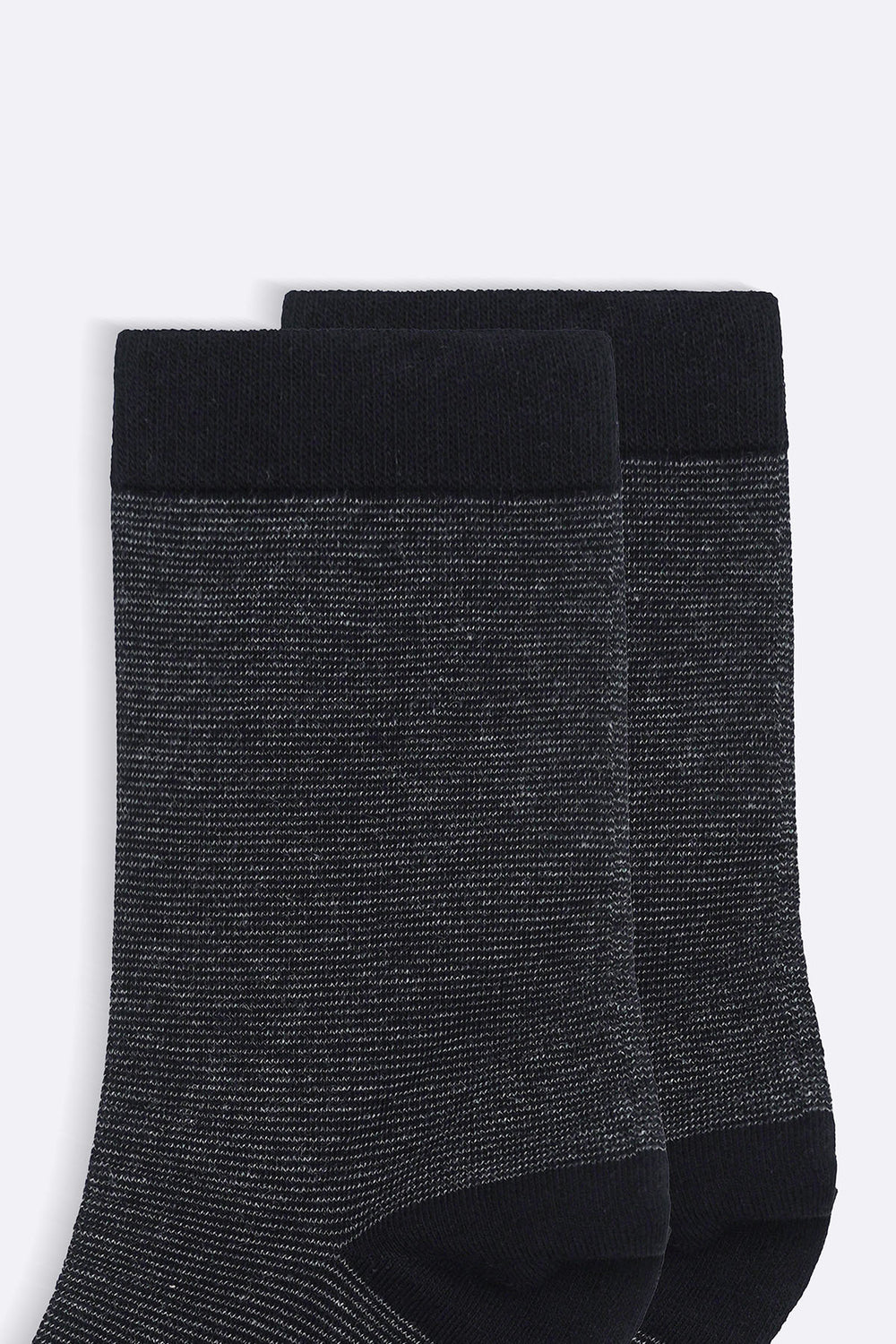 BLACK STRIPED CREW SOCKS
