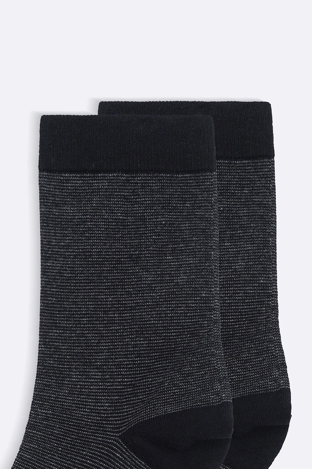 BLACK STRIPED CREW SOCKS