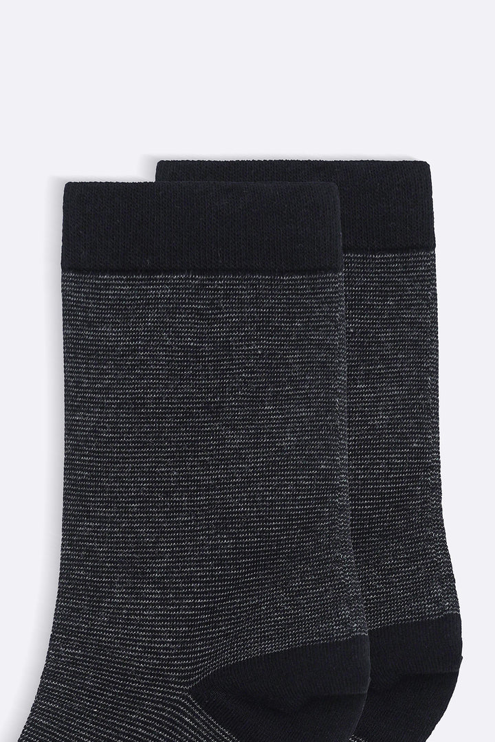 BLACK STRIPED CREW SOCKS
