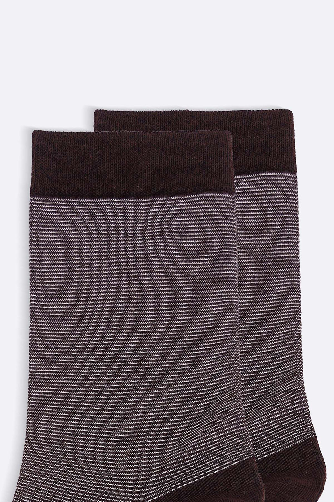 BROWN STRIPED CREW SOCKS