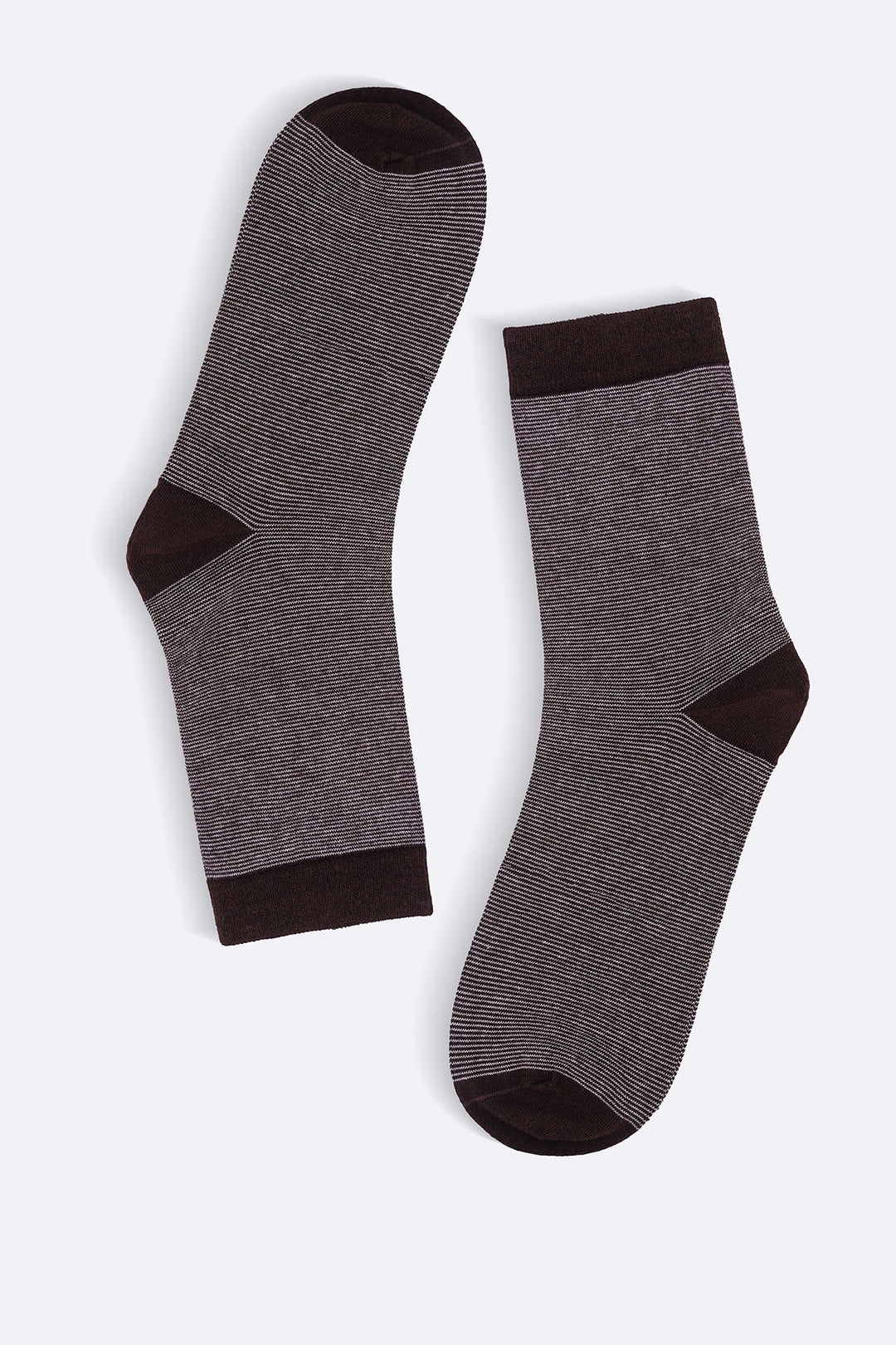 BROWN STRIPED CREW SOCKS