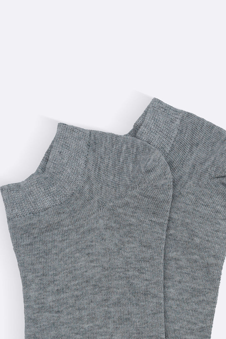 GREY RIBBED ANKLE SOCKS