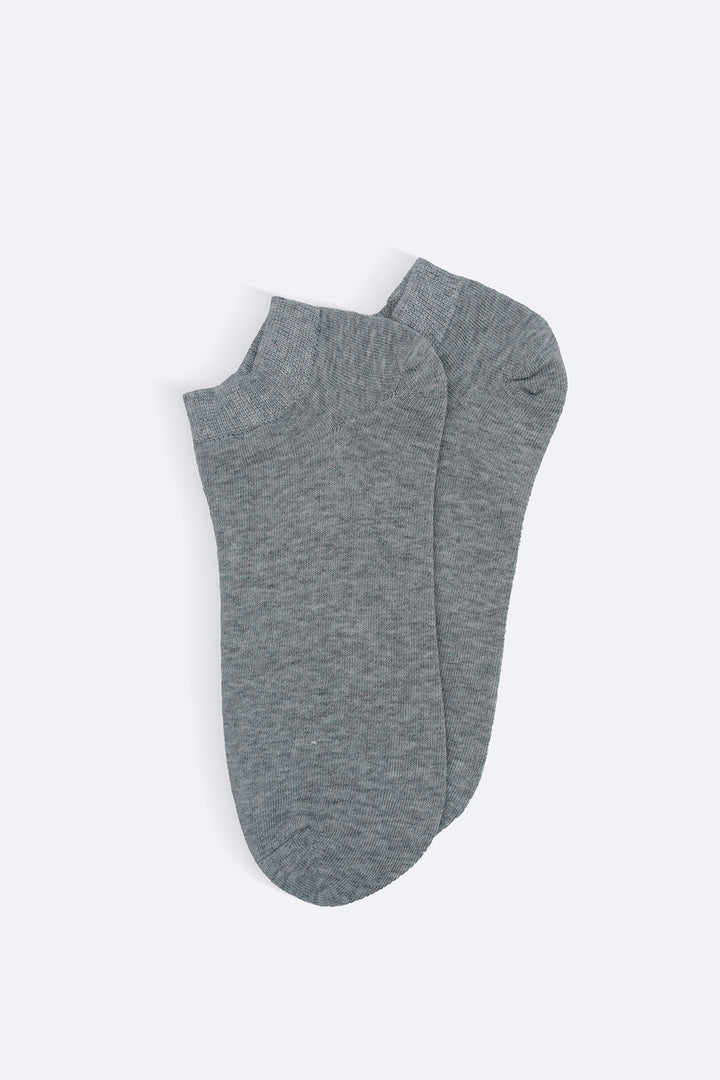 GREY RIBBED ANKLE SOCKS