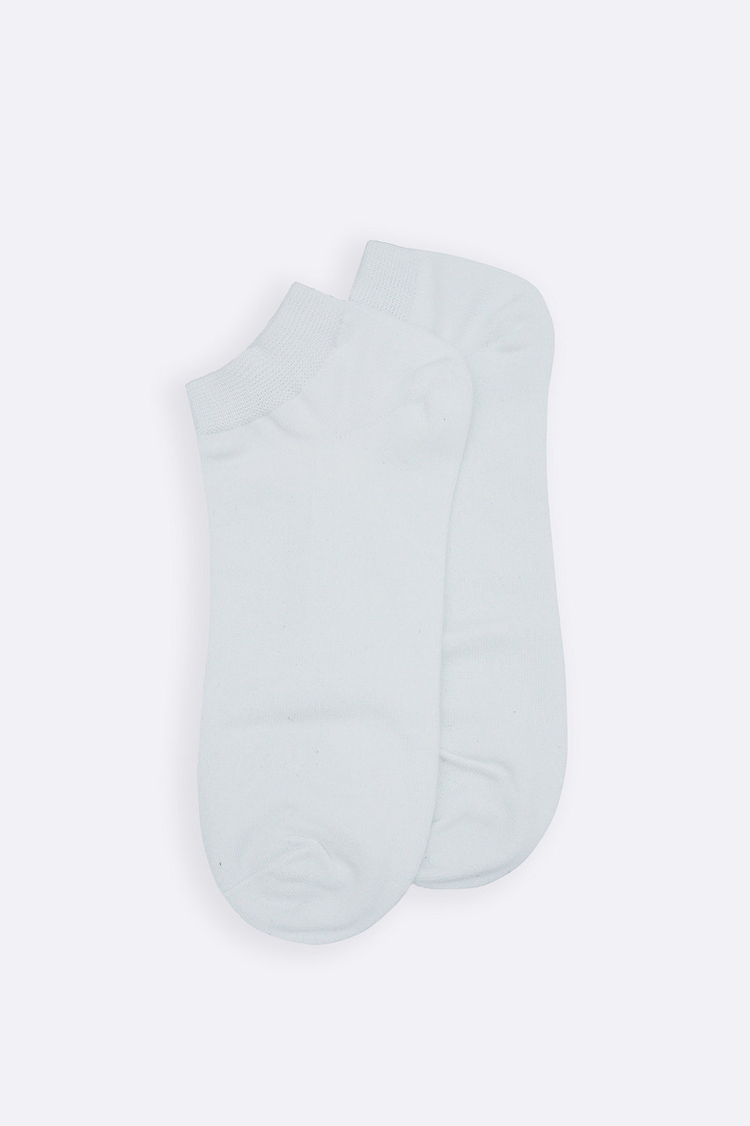 WHITE RIBBED ANKLE SOCKS