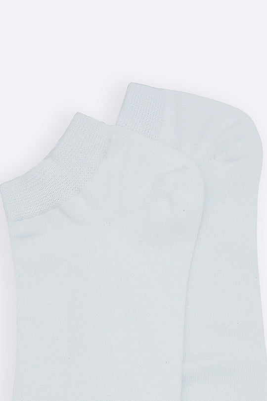 WHITE RIBBED ANKLE SOCKS