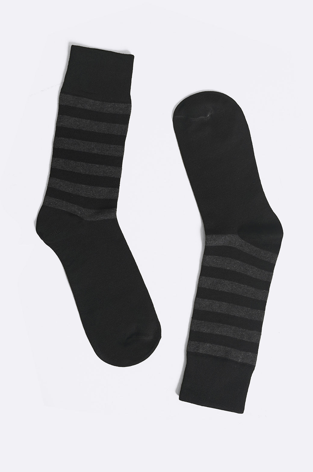 BLACK MERCERIZED COTTON SOCKS