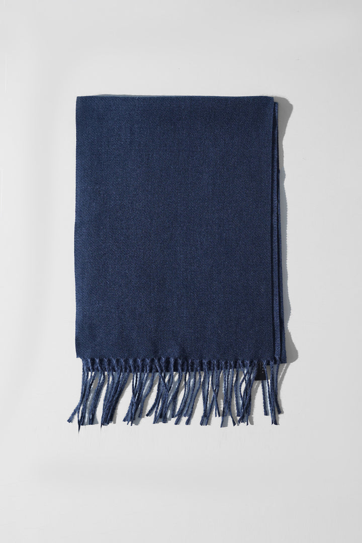 BLUE CONTRAST WEAVE REVERSIBLE SCARF